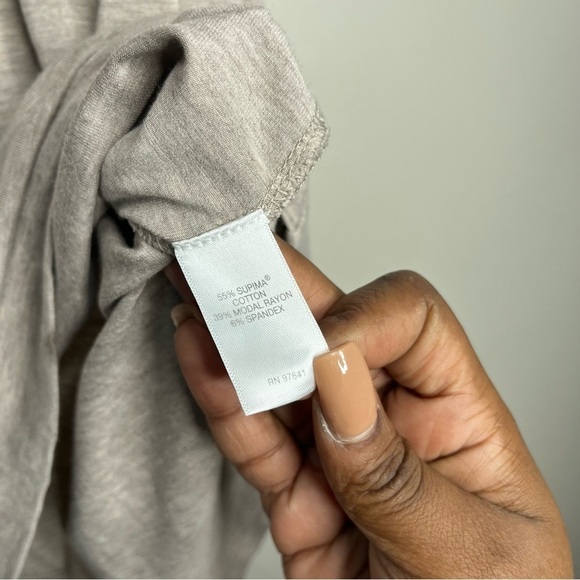 J. Jill Women Top Large Tan Luxe Supima‎ Turtleneck Tunic Oatmeal Perfect - Picture 6 of 8